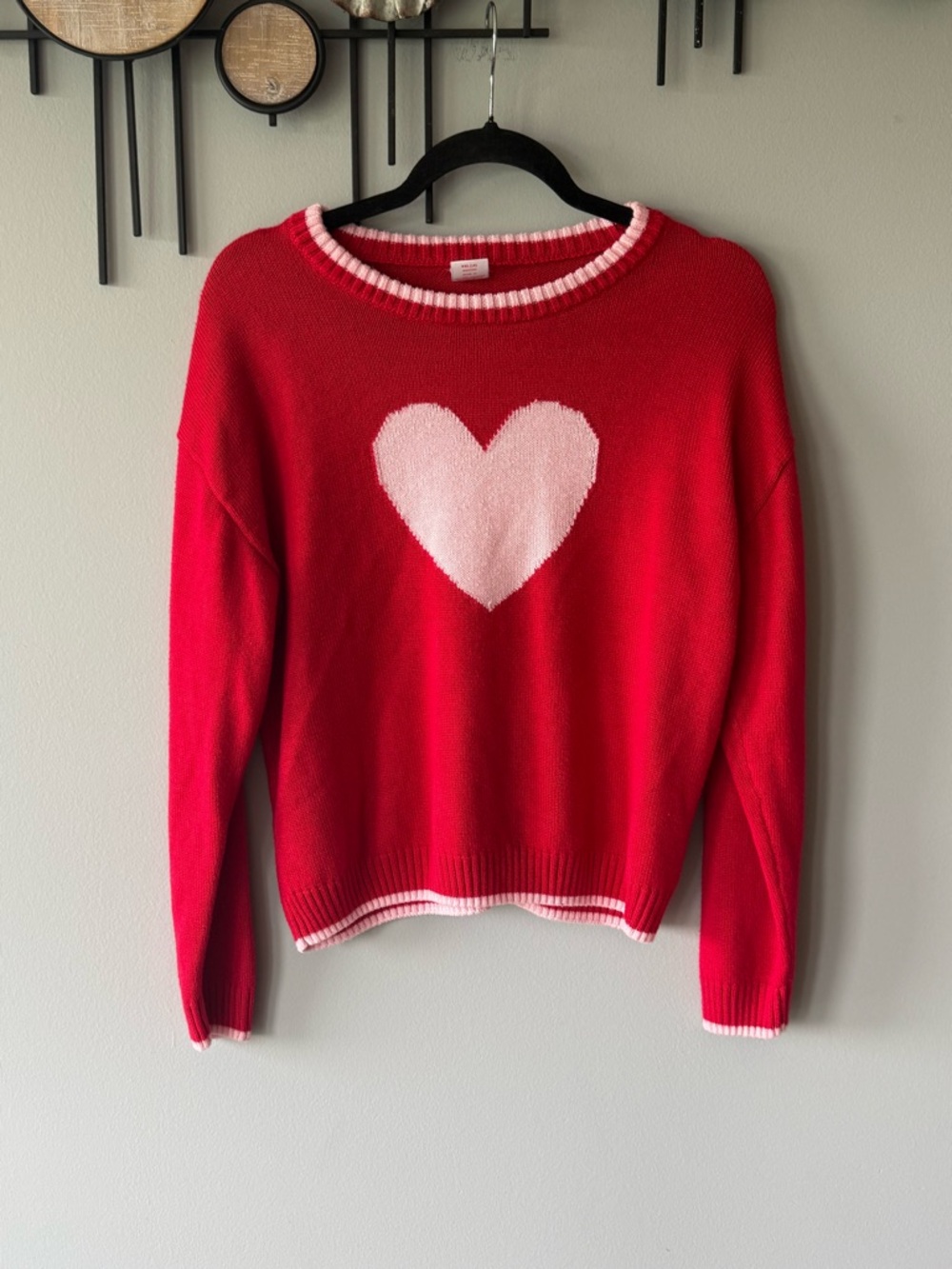 Red and Pink Heart Junior’s Sweater - Pink Heart